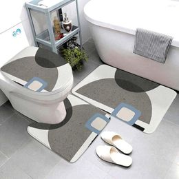 Carpets Cobblestone Embossed Three-Piece Carpet Household Bathroom Non-Slip Set Toilet Floor Mat Absorbent