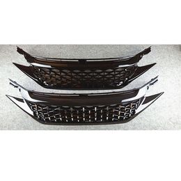 Diamond Style 2 Colors Car Front Kidney Grill Grille For H-onda C-ivic 10th Gen ABS Glossy Black Mesh Grilles