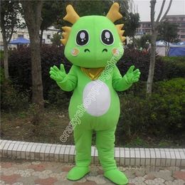 Adult size Green Dragon Mascot Costumes Cartoon theme fancy dress High School mascot Ad Apparel