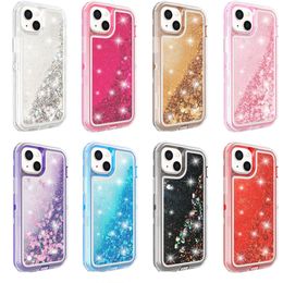 Phone Cases Quicksand For Iphone 14 Pro Max iphone 13 iphone12/12Pro XR iphone7/8 Bling Liquid Glitter Floating Defender Protective Water Flowing Cover