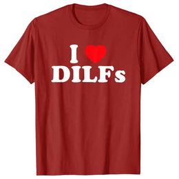 Мужские футболки Garcons вышитые сердца Red Love Футболка De Funny I Love Dilfs I Сердце Футболка Dilf CDGS Plays Funtck38