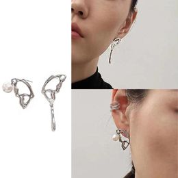Stud Earrings Punk Style Liquid Butterfly Earring For Woman Cool Metal Aesthetic Jewelry Party Gift