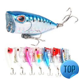 1 Pcs 4cm 3.3g Popper Fishing Lure Artificial Fishing Bait CrankFish Bait Wobblers High Carbon Steel Hook Fishing Lures