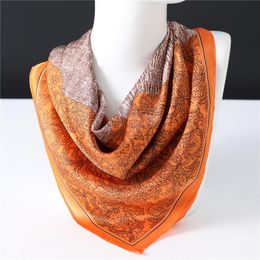 Women's Swimwear 70cm Women Silk Square Neck Scarves Foulard Shawls Lady Wraps Print Headband Small Pashmina Bandana Design Neckerchief