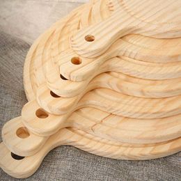 Dishes Plates 1 Pcs Wooden Pizza Paddle Cheese Serving Tray Plate Cutting Chopping Board Round board Stone Y2303