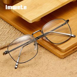 Sunglasses Frames Fashion Imwete Transparent Glasses Frame Men Women Square Eyeglasses Clear Myopia Optical Spectacles Silver Gold Metal Eye
