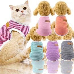 Cat Costumes Spring/Summer Pet Clothes For Cats Kitty Kitten Classics Striped Vest T-shirt Cotton Outfit Shirts Pets Dog Clothing