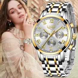 Wristwatches Gold Watch Women Watches Ladies Creative Steel Women's Bracelet Female Waterproof Clock Relogio Feminino