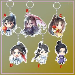 Keychains Anime Keychain Dao Zu Shi Wenning Jinling Jiangcheng Acrylic Keyring Strap Figure Hanging Accessories 6cm Miri22