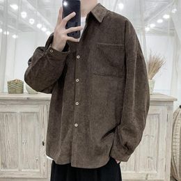 Men's Casual Shirts Dating Clothes Wear-resistant Buttons Turn-down Collar Men Fall Shirt For Daily Wear