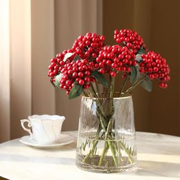 Decorative Flowers & Wreaths Simulation Single Berry Red Bean Rich Fruit Artificial Dried Flower Wedding Decoration Home Decor Party