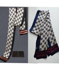Men039s 100 Silk Scarf Long Double Layer Neckerchief Cravat Suit Shirt Black Blue7315003