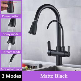 Kitchen Faucets Purified Faucet 360 Degree Rotation Cold Water Deck Chrome Filter Sinks Mixer Tap With For Drinking