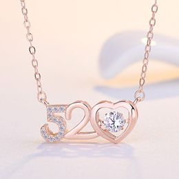 Sterling 520 I Love You Smart Collana Donna Amore Collana Ciondolo Catena Clavicola Ciondolo Donna