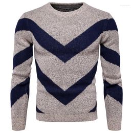 Men's T Shirts 2023 Autumn& Winter Korean Simple Color Matching Plus Size Slim Round Neck All-match Casual Men Sweater Jacket