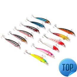 1Pcs Fishing Lure 7.5CM 5.6G SwimFish Bait High Quality Minnow Wobblers Fishing Tackle 10 Colours Crank Bait Hard Artificial Bait