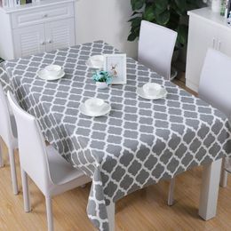 Table Cloth Decorative Polyester Cotton Vintage Grey Green Blue Coffee Quatrefoil Cover Tablecloths Home Decoration