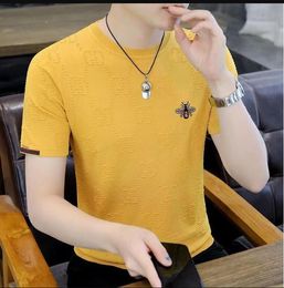 Men's T-Shirts Green Blue Black White Casual Knitted T Shirt Men Women Best Quality Loose Top Embroidered Tee