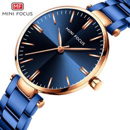 Wristwatches MINI FOUCS Simple Fashion Women Watches Luxury Stainless Steel Strap Quartz Lady Watch Relogio Feminino Casual Ladies Wristwatc