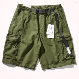 Men's Shorts Japanese Casual Multi-bag Adjustable Belt Men's Tide Cross Scratch-resistant Fabric Outdoor Loose Tooling Pants
