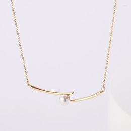 Pendant Necklaces 2023 Fashion Women Temperament Nature Pearl Chopsticks Necklace Sexy Party Geometric