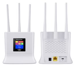 150Mbps 4G Wifi Router Sim Card Wireless Modem Unlocked Hotspot Routers with Display Detachable Antenna for IP Camera