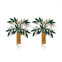 Dangle Earrings Korean-Style Leaf Exaggerated Palm Tree Ear Stud Coconut Pendant Flower