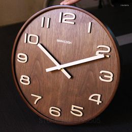 Wall Clocks Not Reflective 14 Lnch Simple Design Bamboo Clock Watch Saat Creative Living Room Study Time Bar No Glass