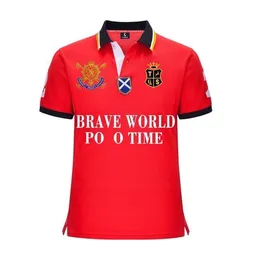 Maglietta polo ricamata all'ingrosso di alta qualità T-shirt in cotone da uomo manica corta multi colore Sport Orologio nero Squadra Blu Rosso Strisce bianche