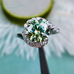 Cluster Rings Inbeaut Arrival 925 Silver 3 Ct Excellent Cut Pass Diamond Test Blue&Green Moissanite Creative Wedding Ring Fine Jewellery