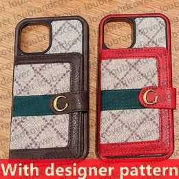 G Wallet Phone Case Designer Card Pocket Mobile Cover para iPhone 15 14 Pro Max 13 12 11 13pro 12pro X XR XS 7 8 Plus 14pro 14plus Back Shell Luxury Color Flower Print Cases