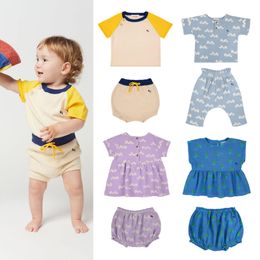 Clothing Sets Bobo Summer Kids Girls Boys Clothes Sets Lovely Toddler Baby Tshirt And Shorts Suits BC Cute Casual Infant Bloomers 230322