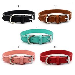 Dog Collars Pet Adjustable Simple Soft Microfiber PU Leather Collar For Small Medium Dogs Personality Neck Strap Products