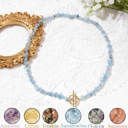 Pendant Necklaces Healing Bohemian Gem Gravel Natural Semiprecious Stone Necklace Women's Fashion Necklace Jewellery Collares Para Mujer Female Z0321