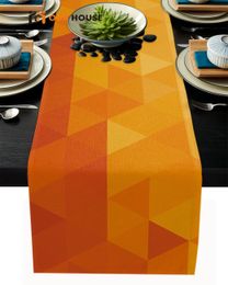 Table Runner Triangle Geometric Figure Yellow Orange Table Runner Decoration Home Decor Dinner Table Decoration Table Runners Tassel 230322