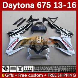 OEM Fairings Kit For Daytona 675 675R 13 14 15 16 2013 2014 2015 2016 MOTO Bodyworks 166No.100 Daytona675 Body Daytona 675 R 2013-2016 Motorcycle Fairing white stock