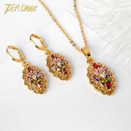 Pendant Necklaces ZEADear Jewellery Crystal Zircon Jewellery Set Girls' Favourite Necklace High Quality Earring Set for Women Thanksgiving Gifts Z0321