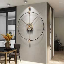 Wall Clocks Black Round Digital Clock 3d Bedroom Nordic Giant Luxury Creative Silent Modern Duvar Saati Room Decoration