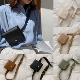 Waist Bags Fashion PU Chest Bag Fanny Pack Women Shoulder Belt Solid Colour Casual Crossbody Pocket Phone Murse Purse