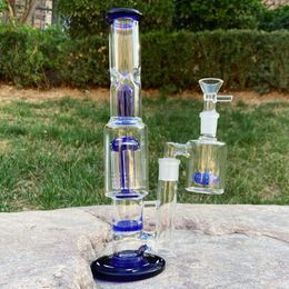 Glass Bong Smoking Water Pipe 10'' Mushroom Percolator Hookah with 14mm 90° Ash Catcher Tobacco Filter Pipes Bubbler