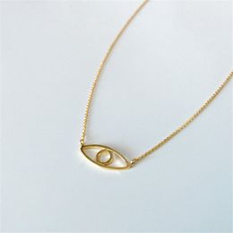 30PCS Gold Silver Hamsa Hand Evil Eye Necklace Open Line Devil Eye Necklaces Simple Fortunate Turkish Necklace