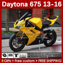 MOTO Fairings For Daytona 675 675R 2013-2016 Bodywork Daytona675 Bodys 166No.61 Daytona 675 R 13 14 15 16 2013 2014 2015 2016 OEM Motorcycle Fairing Kit yellow stock