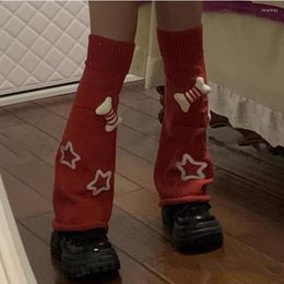 Women Socks Womens Girls Y2K Star Detachable Bone Decoration Long Boot Party Slouch Adults Cute Knitted Warmer