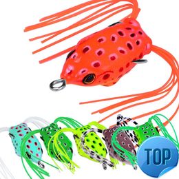 1 Pcs New style 4.1cm 4.5g Frog Lure Soft Tube Bait Plastic Fishing Lure with Fishing Hooks Topwater Ray Frog Artificial 3D Eyes