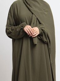 Ethnic Clothing Hooded Abaya Jilbab for Women Nida Ramadan Muslim Long Hijab Dress Khimar Prayer Garment Islamic Dubai Turkish Modest Abayas 230322