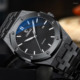 Wristwatches Unique Black Steel Watches Men Royal CHENXI Minimalist Big Dial Calendar Casual Business Dress Quartz Watch For Male Waterproof