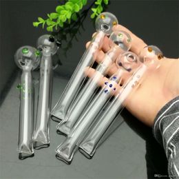 Hookahs New Coloured Spotted Flat-mouthed Pipes Glass Bongs Glass Smoking Pipe Water Pipes Oil