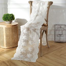 Table Runner Lace Macrame Tablecloth French Romantic White Table Runners Home Restaurant Festival Dining Table Wedding Party Decoration 230322