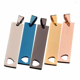 Pendant Necklaces 1Pc Rectangle Stainless Steel Stamping Blank Dog Tags Necklace Jewellery Findings 45 10mm