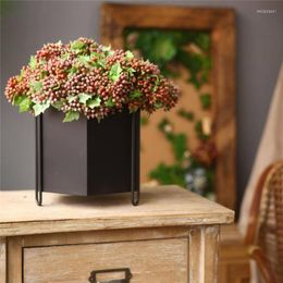 Decorative Flowers 1Pc Artificial Berry Green Bean Foam Stem 30CM Home Decor Fake Fruit Flower Arrangement